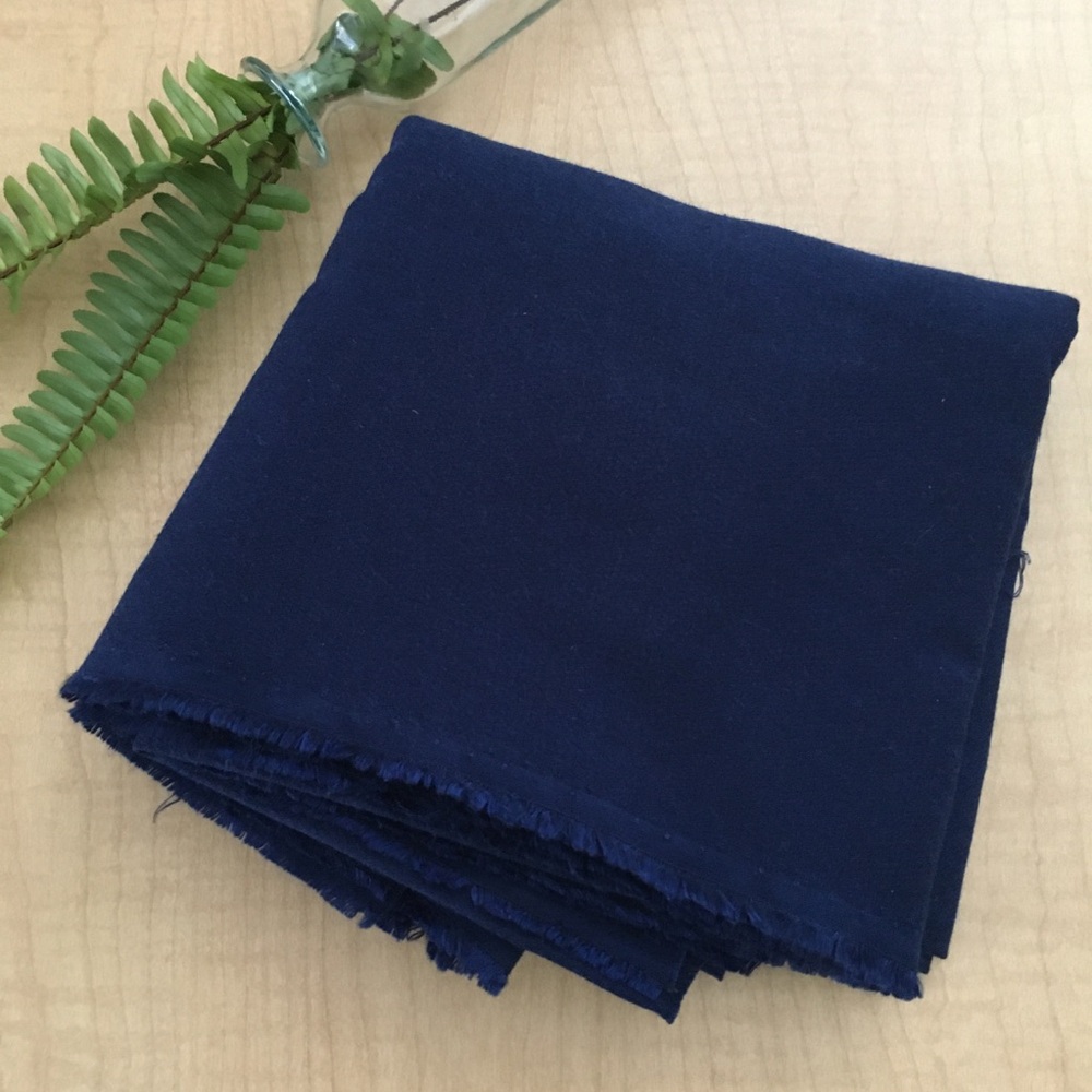 LP Vintage 80s Dark Blue Woven Non-Stretch Fabric | 1.67 yards
